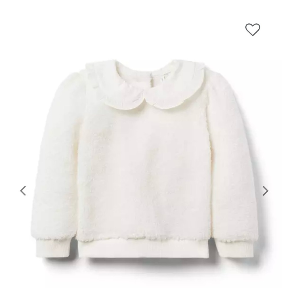 Janie and Jack Sherpa Collared Sweater, cream, size 3T, NWT